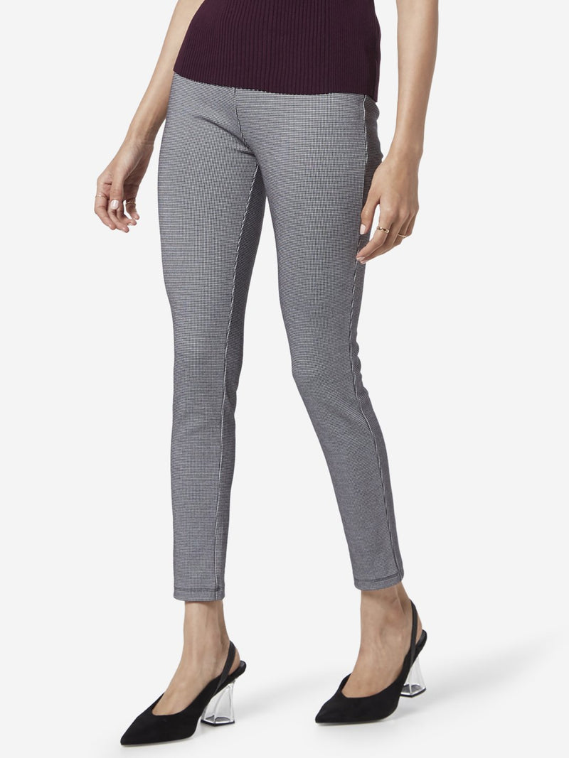 Wardrobe Grey Self-Patterned Athena Trousers