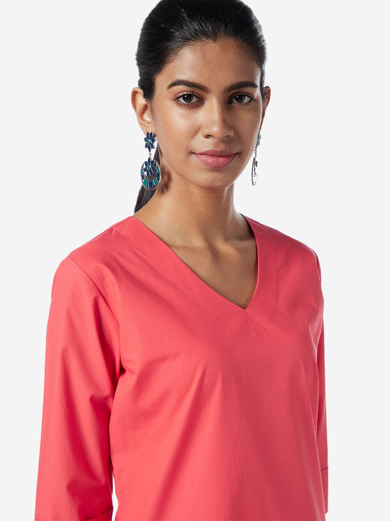 Utsa Coral A-line Pure-Cotton Kurta