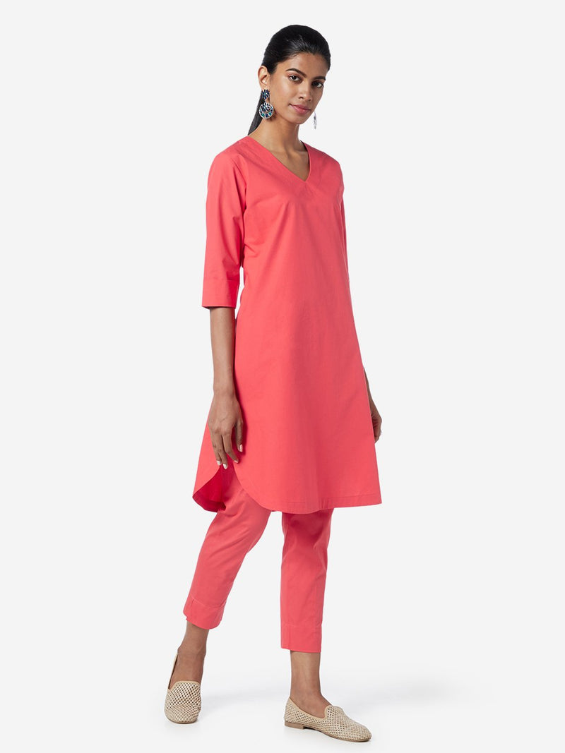 Utsa Coral A-line Pure-Cotton Kurta