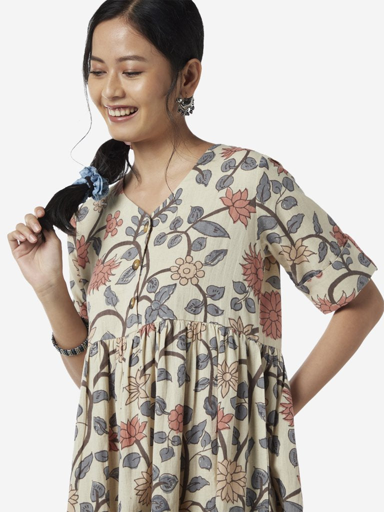 Bombay Paisley Multi Floral Fit-And-Flare Dress