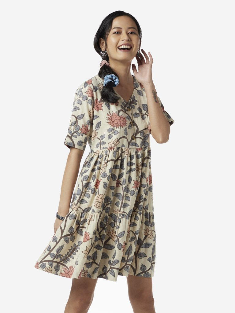 Bombay Paisley Multi Floral Fit-And-Flare Dress