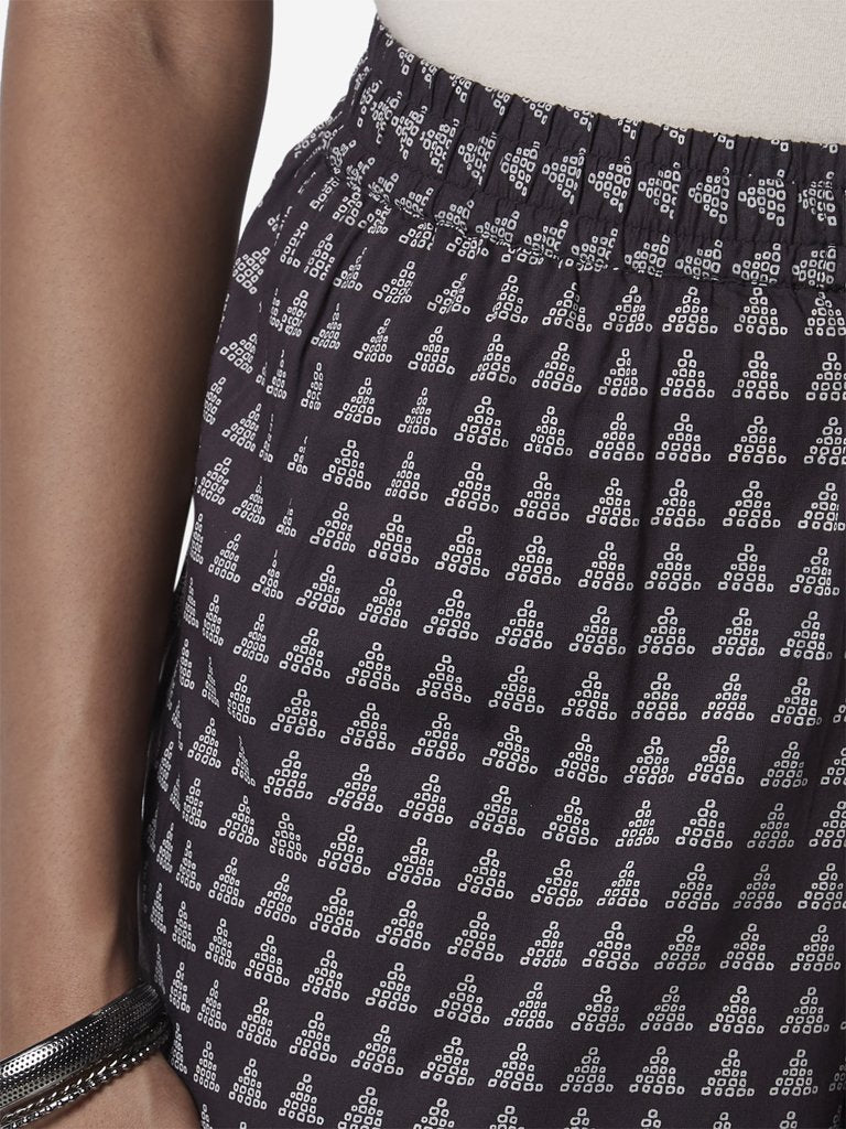 Zuba Black Triangle Print Palazzos