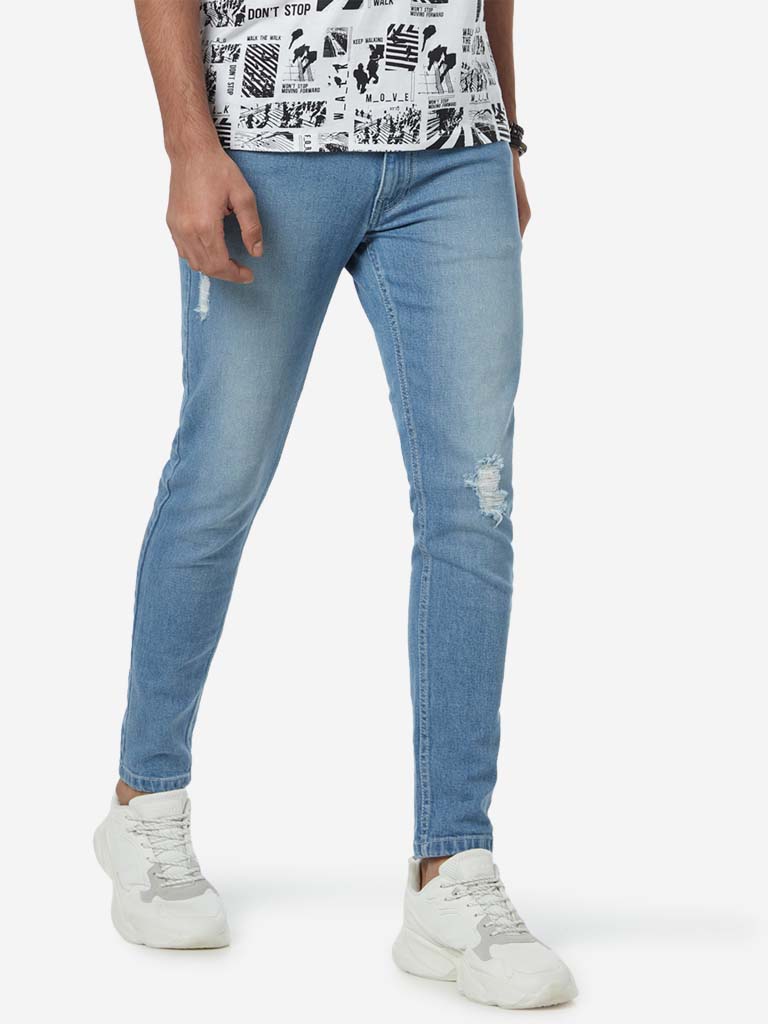 Nuon Light Blue Rodeo Carrot Fit Jeans