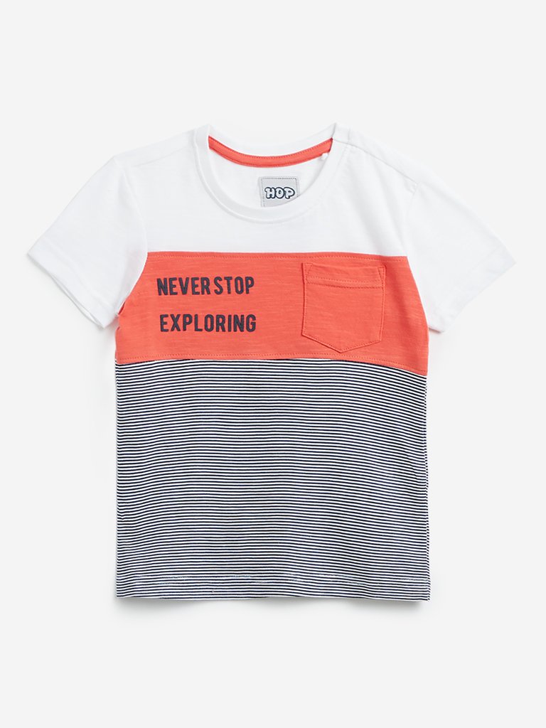 HOP Kids Multicolour Text Print T-Shirt