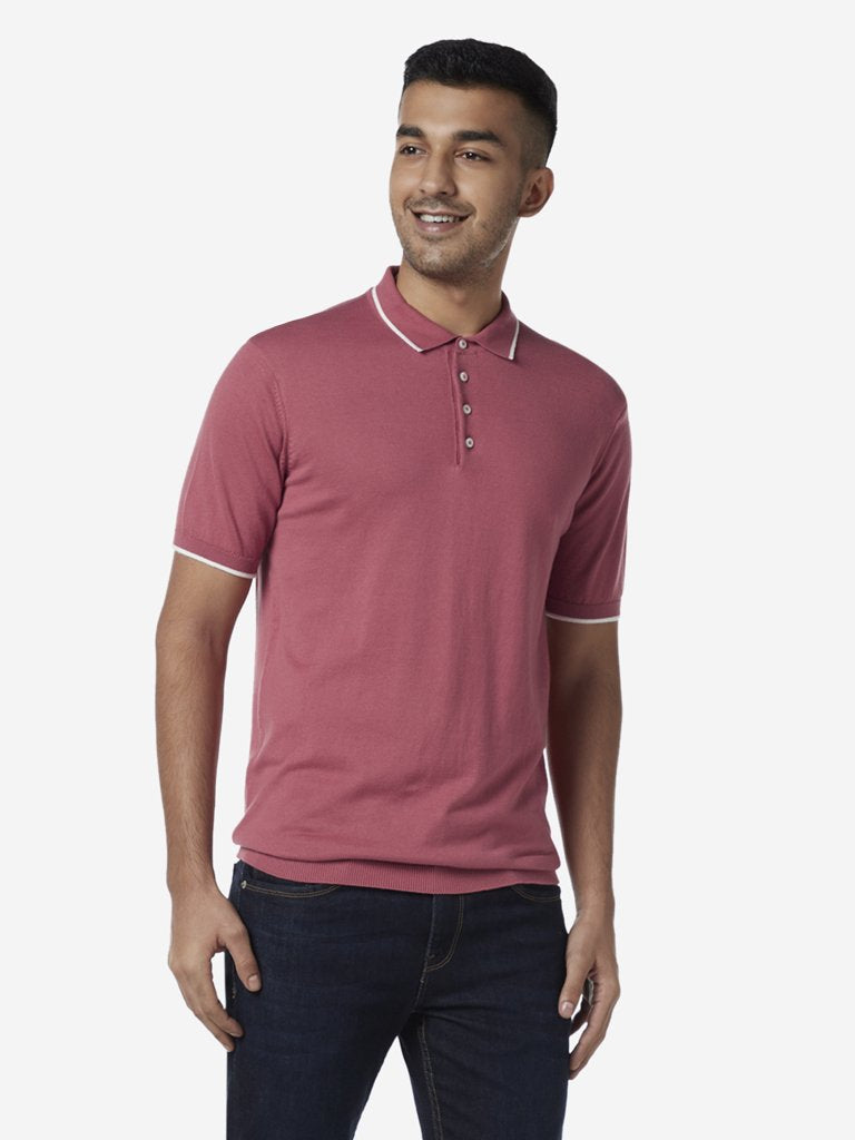 Ascot Blush Pink Slim Fit Polo T-Shirt