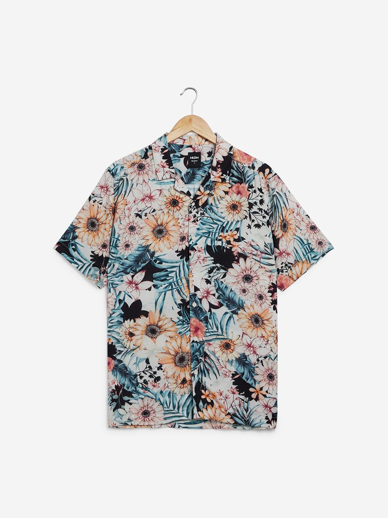 Nuon Multicolour Floral Relaxed Fit Casual Shirt