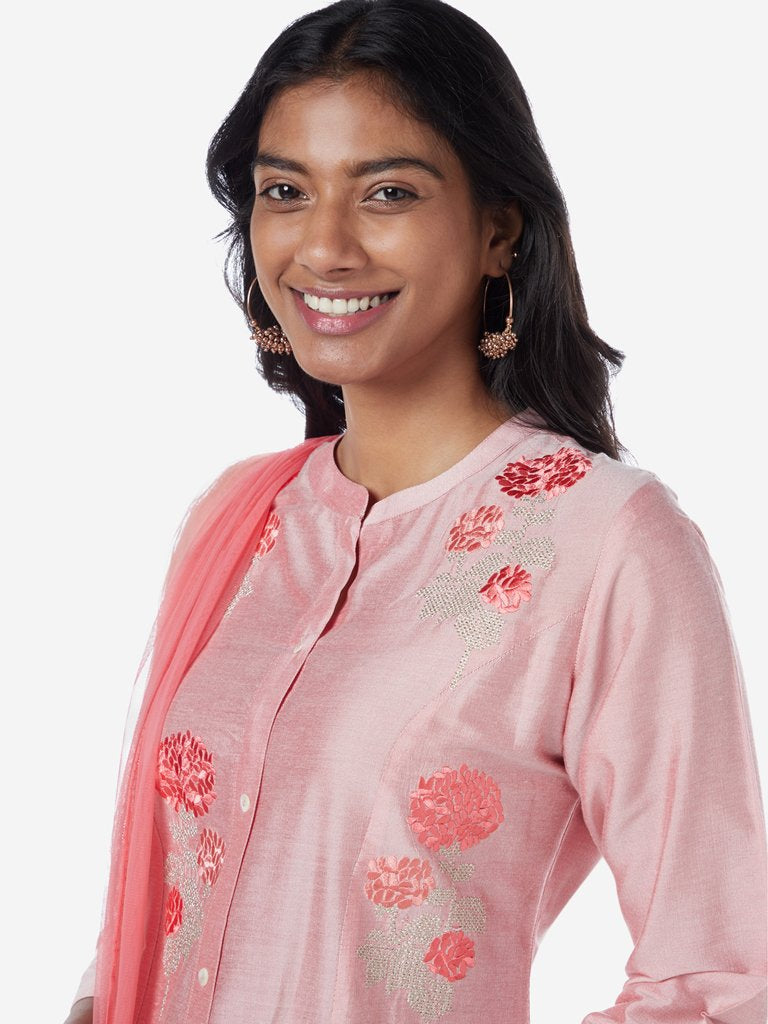 Vark Light Pink Floral Ethnic Set