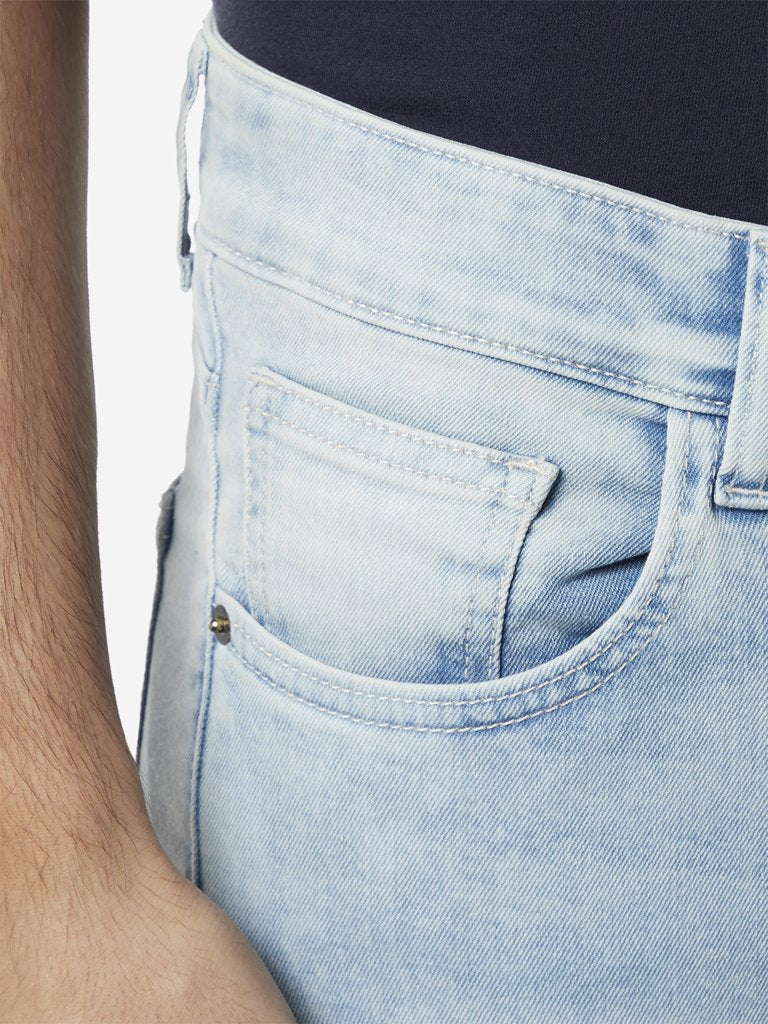 WES Casuals Light Blue Faded Slim Fit Jeans