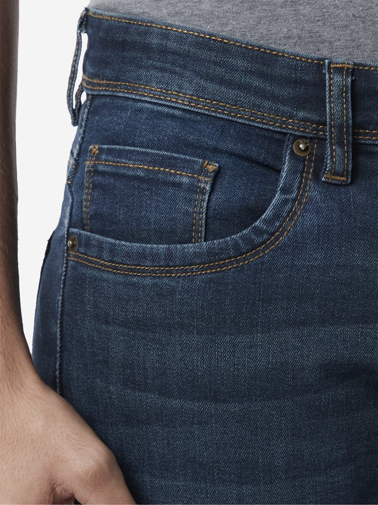 WES Casuals Dark Blue Relaxed Fit Jeans