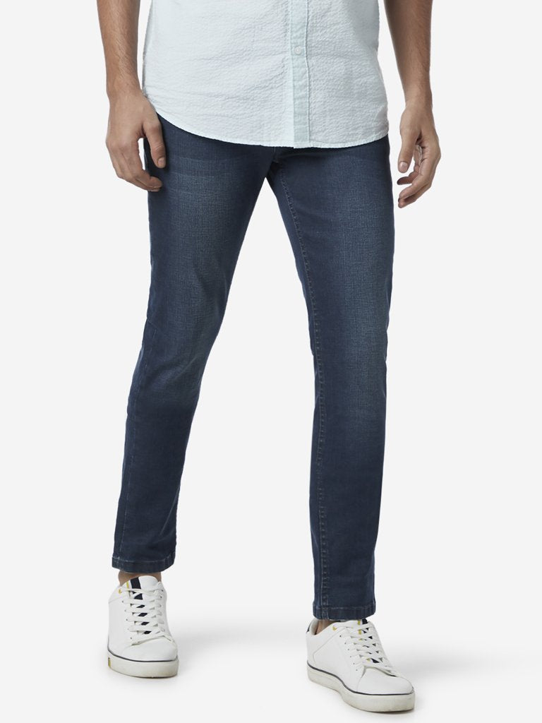 WES Casuals Blue Faded Slim Fit Jeans