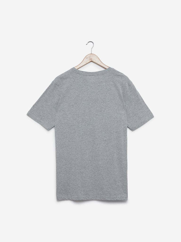 Studiofit Grey Melange Slim Fit T-Shirt