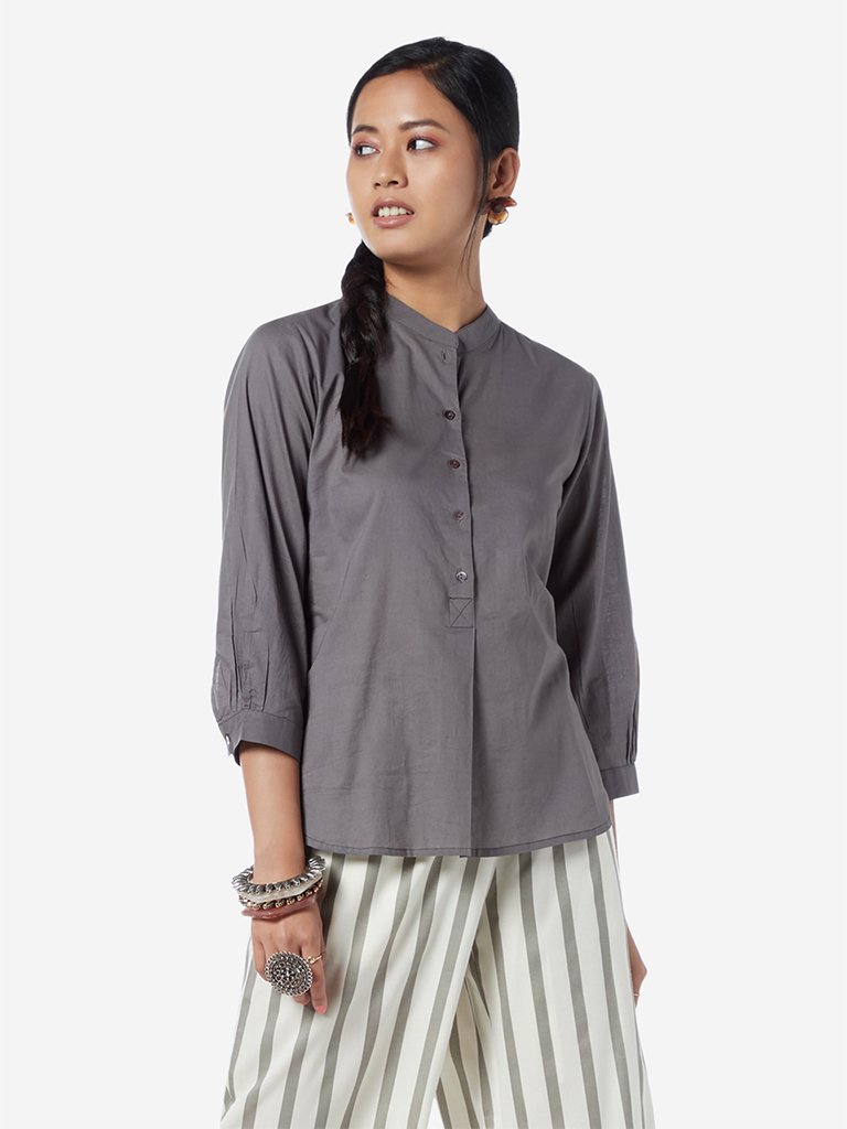 Bombay Paisley Charcoal High-Low Top