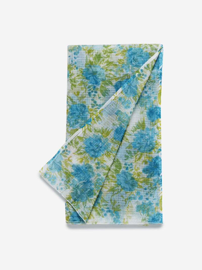 Utsa Turquoise Floral Pattern Dupatta