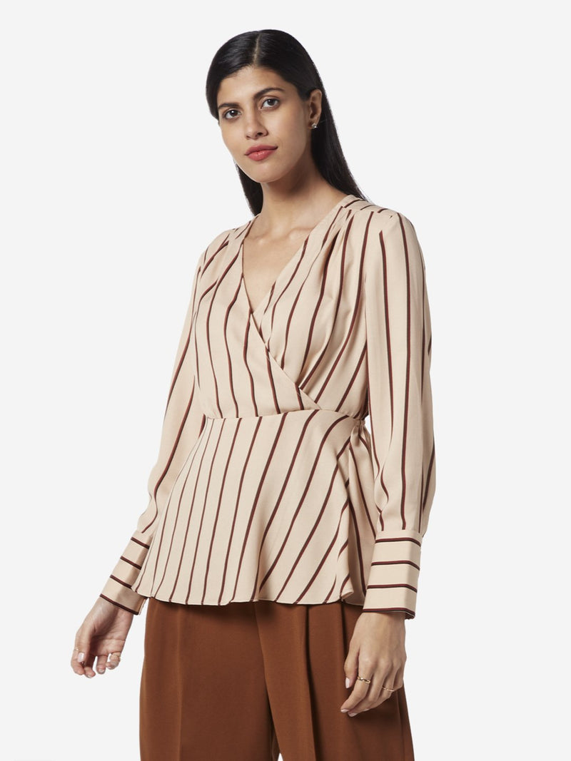Wardrobe Beige Striped Ria Top