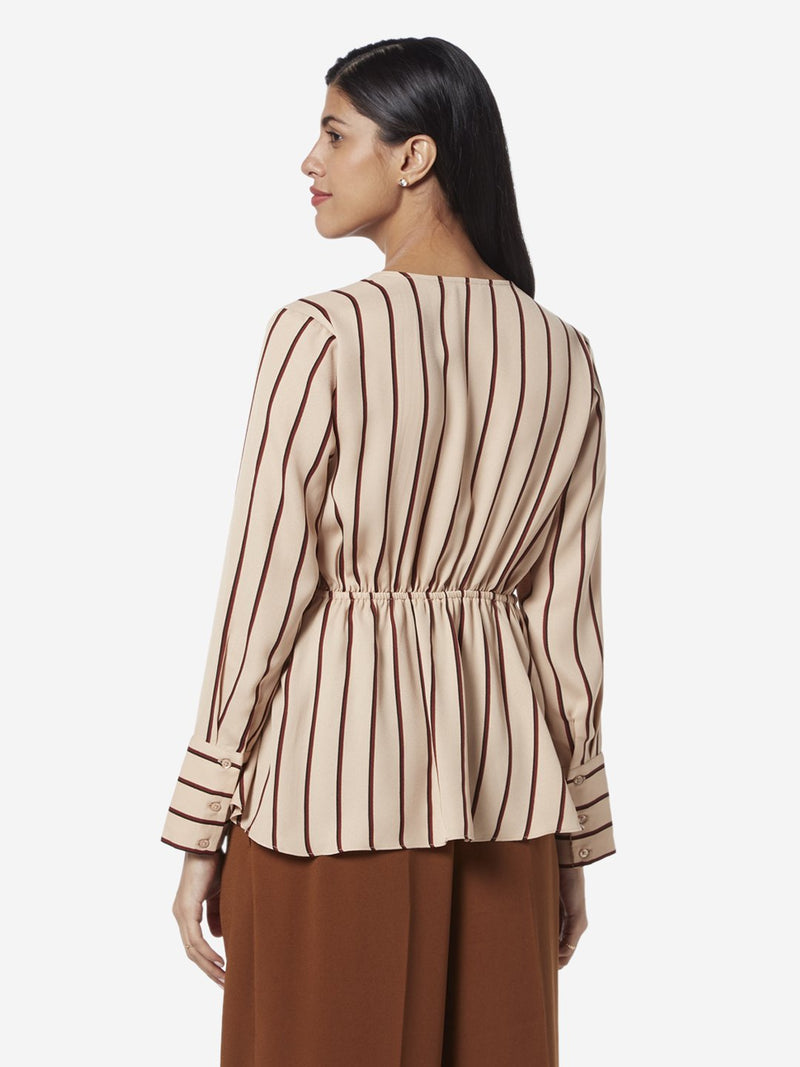 Wardrobe Beige Striped Ria Top