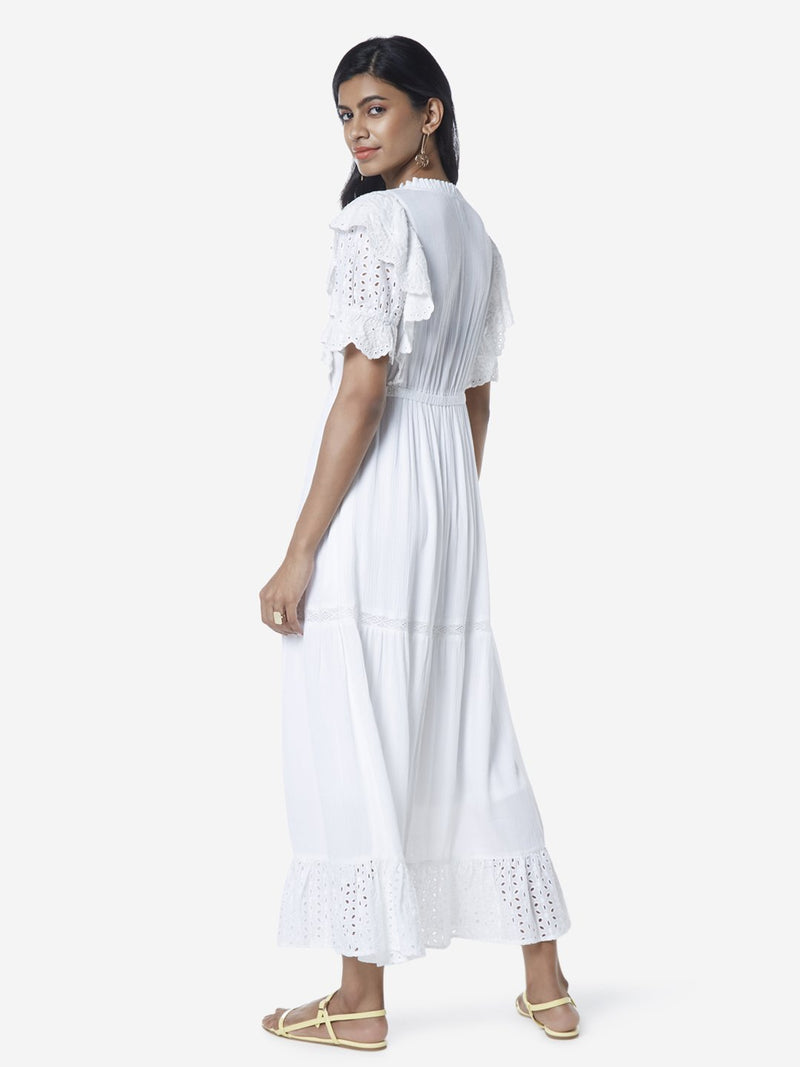 LOV White Cut-Out Detailed Perkin Maxi Dress