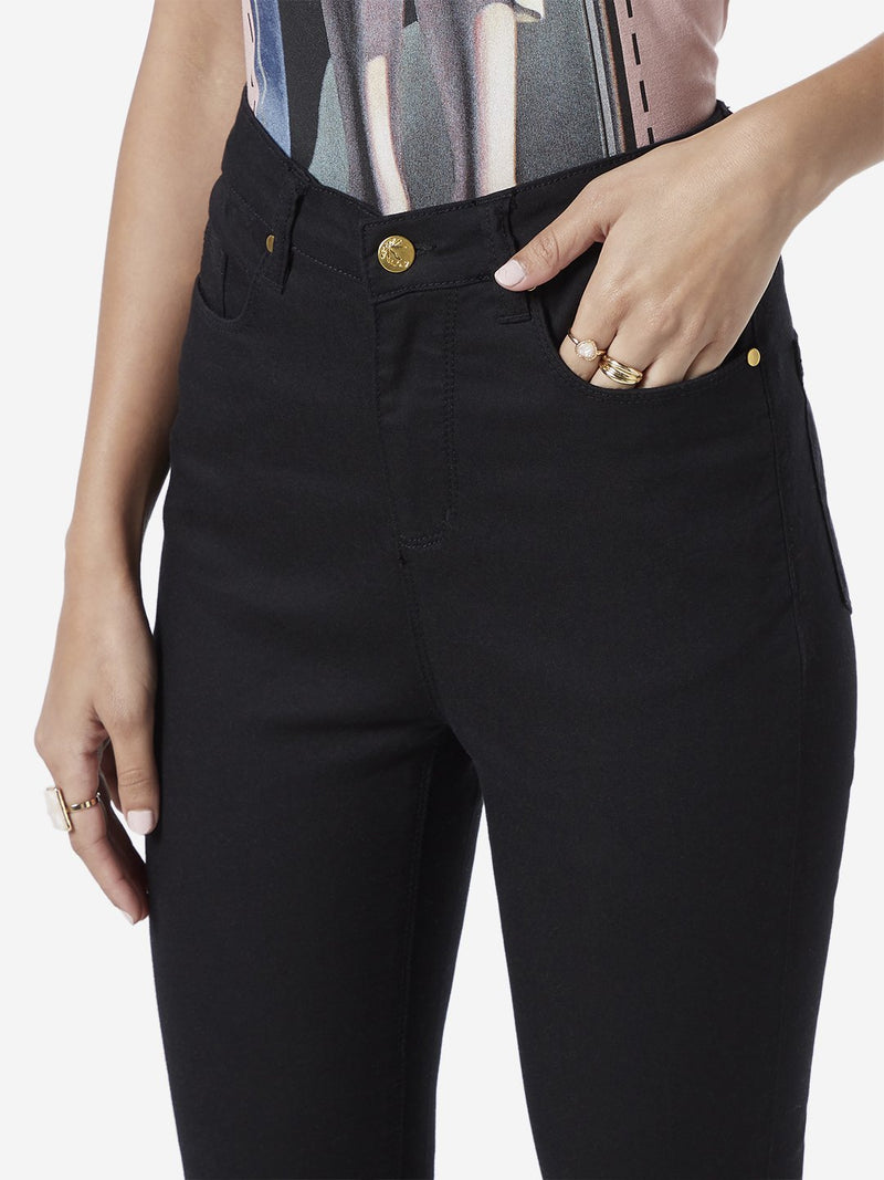 LOV Black Fringed Cropped James Jeans