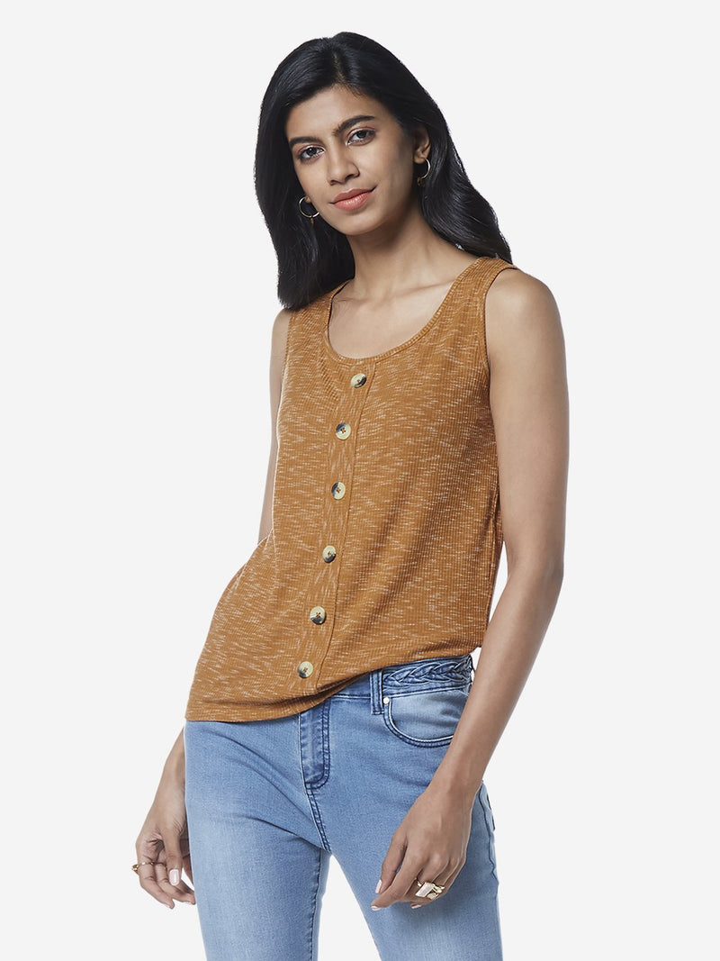 LOV Tan Knitted Tesia Top