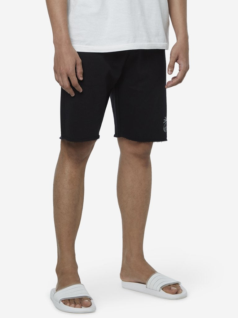 WES Lounge Black Relaxed Fit Shorts