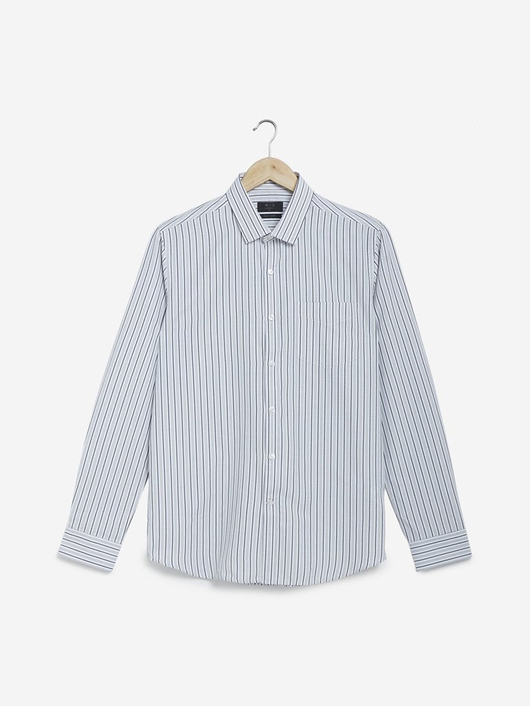WES Formals Multicolour Striped Slim Fit Shirt