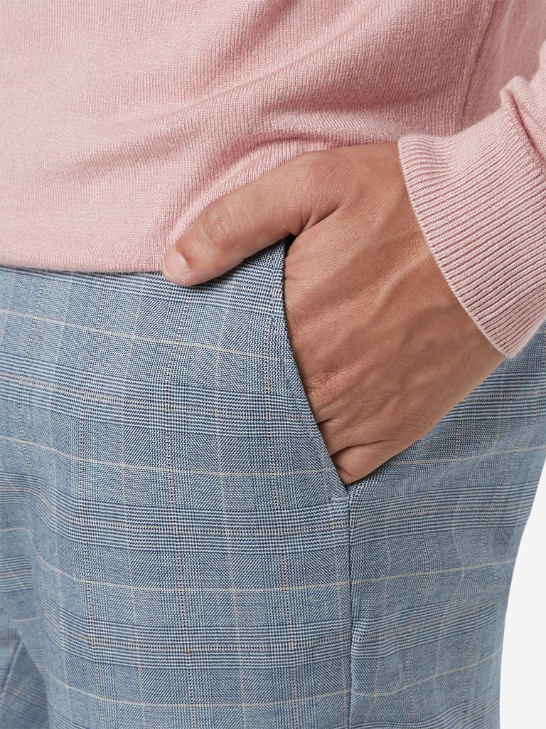 WES Formals Grey Carrot Fit Houndstooth Trousers