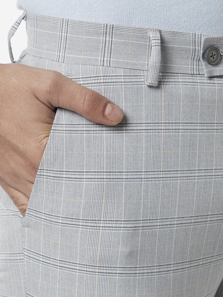 WES Formals Light Grey Ultra-Slim Crop Trousers