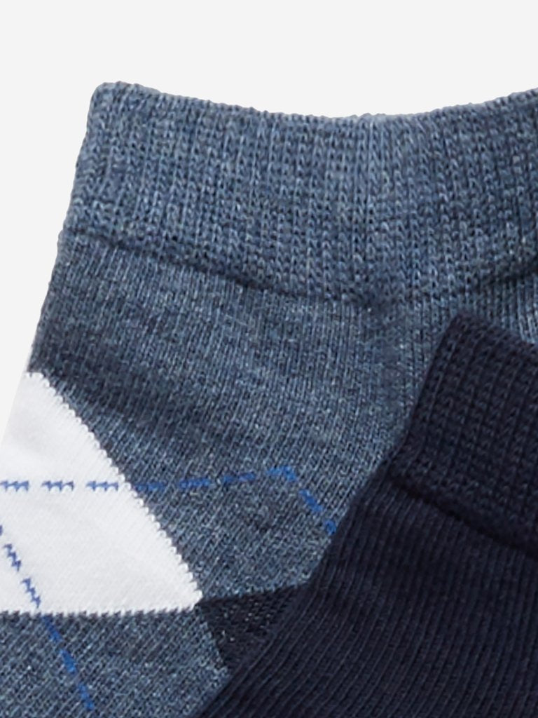 WES Lounge Blue Trainer Socks Pack Of Three