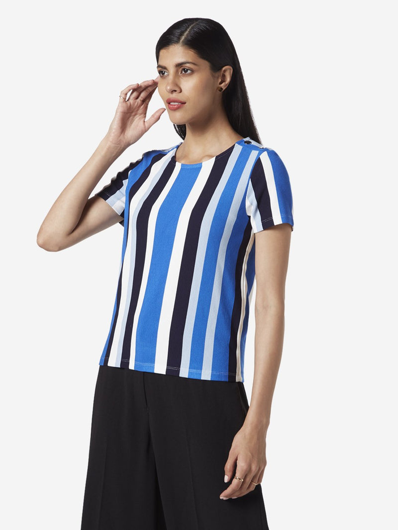 Wardrobe Blue Striped Tella Top