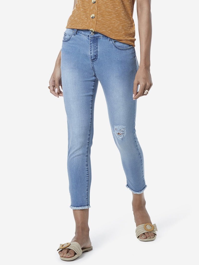 LOV Light Blue Distressed Braiden Jeans