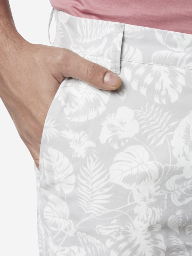 Ascot Grey Tropical Printed Relaxed Fit Shorts