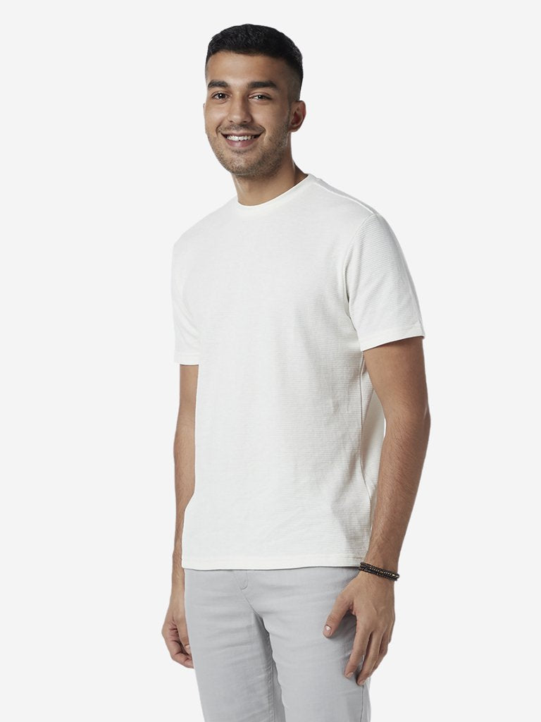 ETA White Slim Fit Crewneck T-Shirt