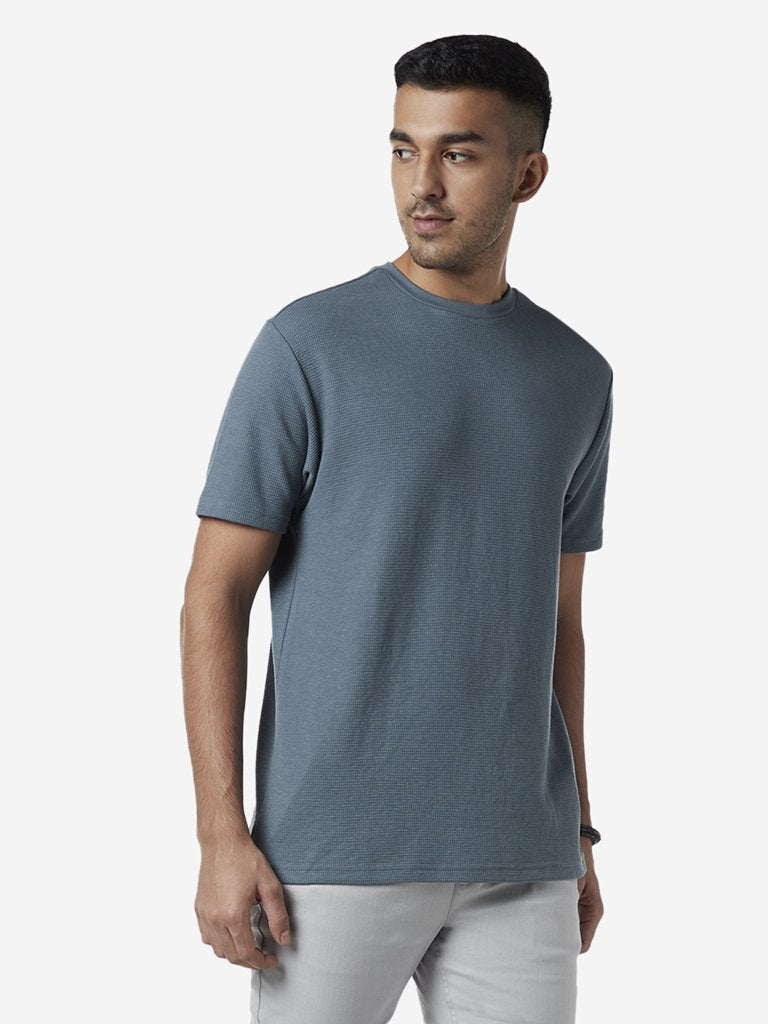 ETA Blue Slim Fit Crewneck T-Shirt