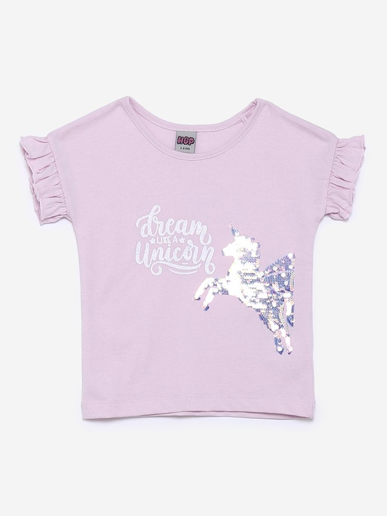 HOP Kids Pink Unicorn Design T-Shirt