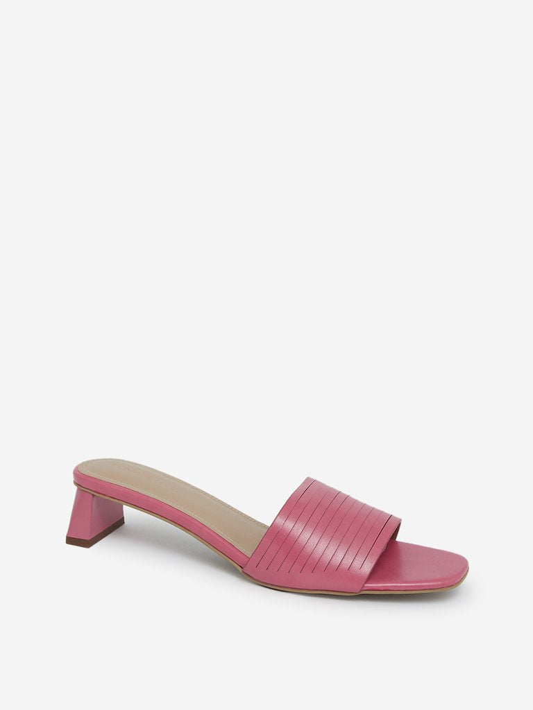 LUNA BLU Fuchsia Block Heel Sandals