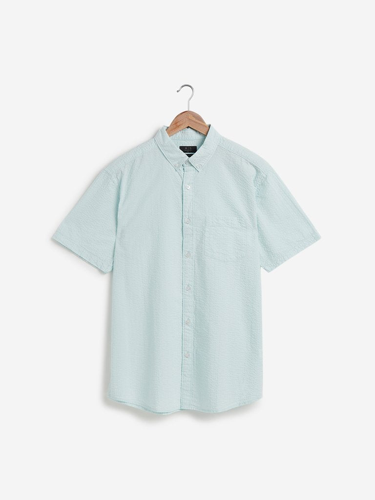 WES Casuals Light Blue Relaxed Fit Shirt