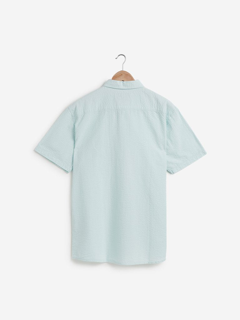 WES Casuals Light Blue Relaxed Fit Shirt