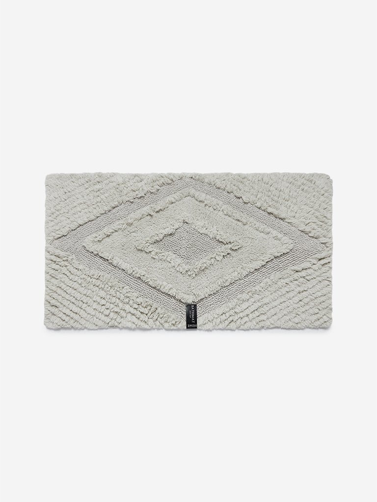 Westside Home Grey Diamond Pattern Anti-Slip Bath Mat