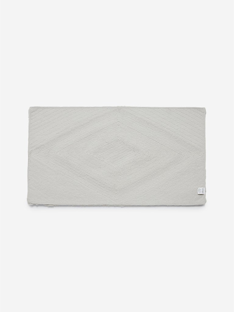 Westside Home Grey Diamond Pattern Anti-Slip Bath Mat
