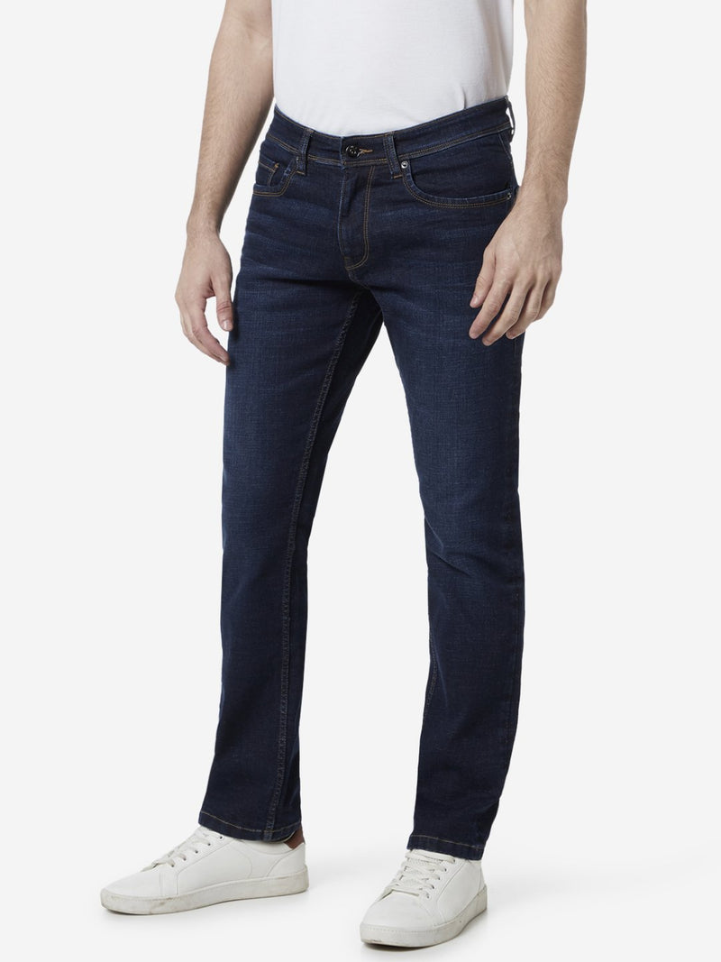 WES Casuals Dark Blue Relaxed-Fit Jeans