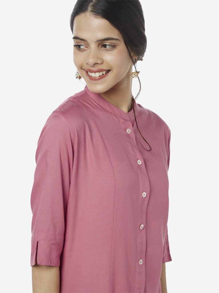 Utsa Pink High-Low Kurta