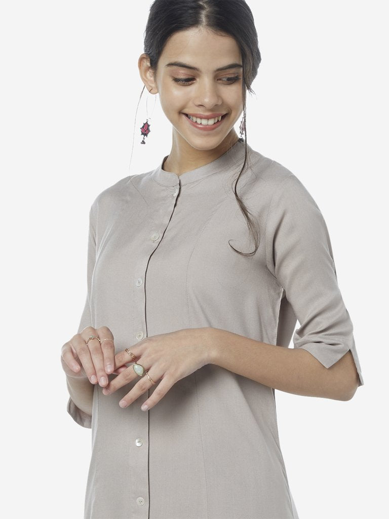 Utsa Grey High-Low Kurta