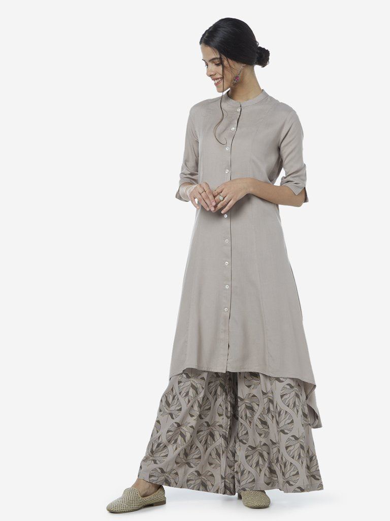 Utsa Grey High-Low Kurta