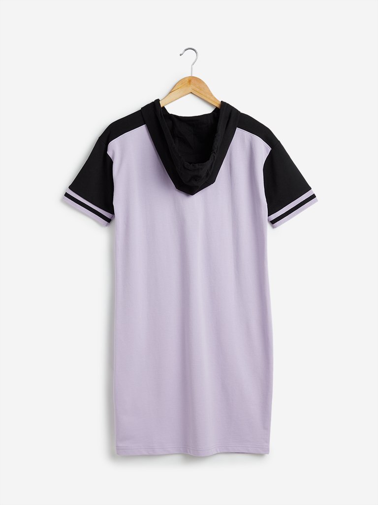Studiofit Lilac Printed Hooded Dress