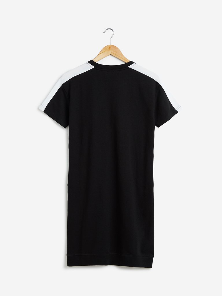 Studiofit Black Typographic Printed Dress