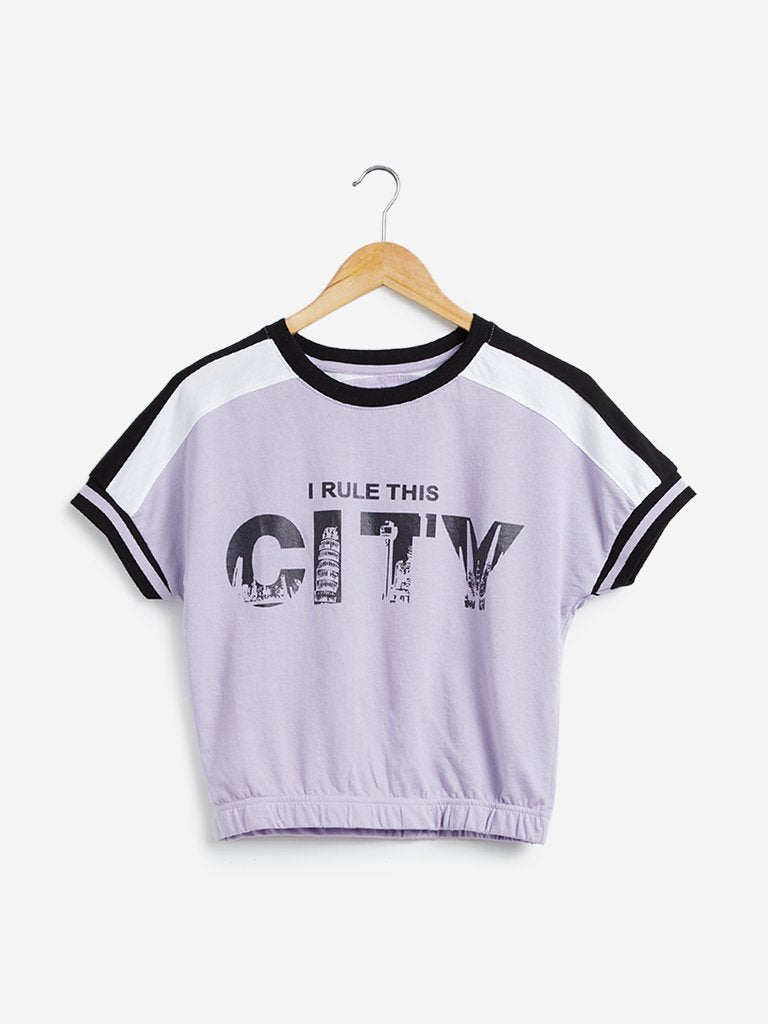 Studiofit Multi Colour-Block Text Print T-Shirt