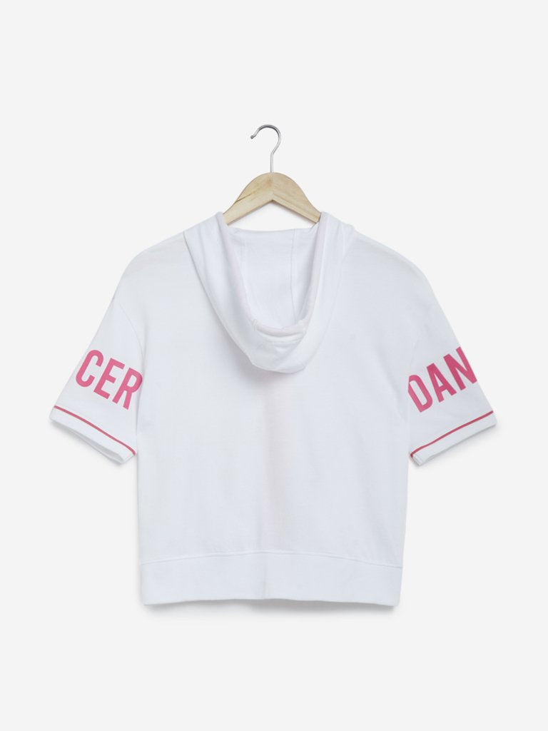 Studiofit White Printed Dancer Top