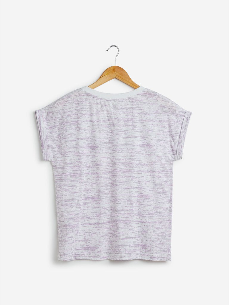 Studiofit Lilac Brushstroke Pattern T-Shirt