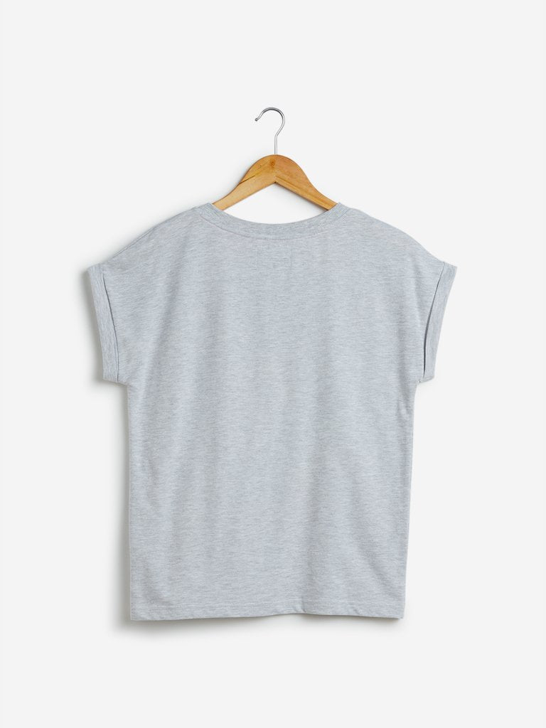 Studiofit Grey Typographic Design T-Shirt