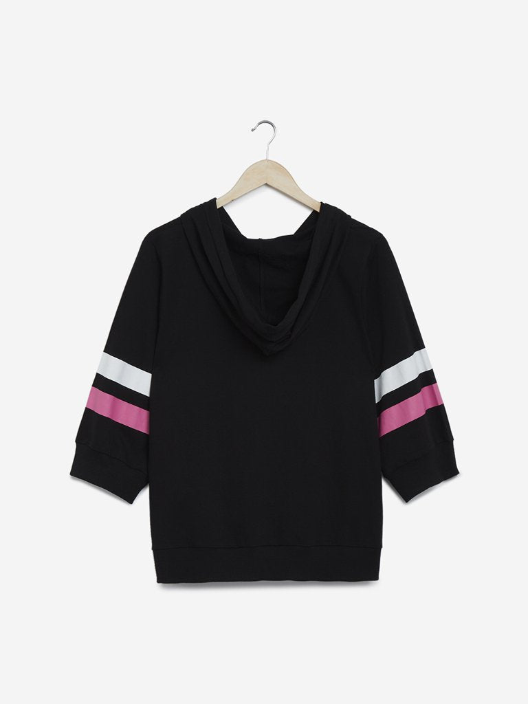 Sassy Soda Curves Black Hooded Jacket