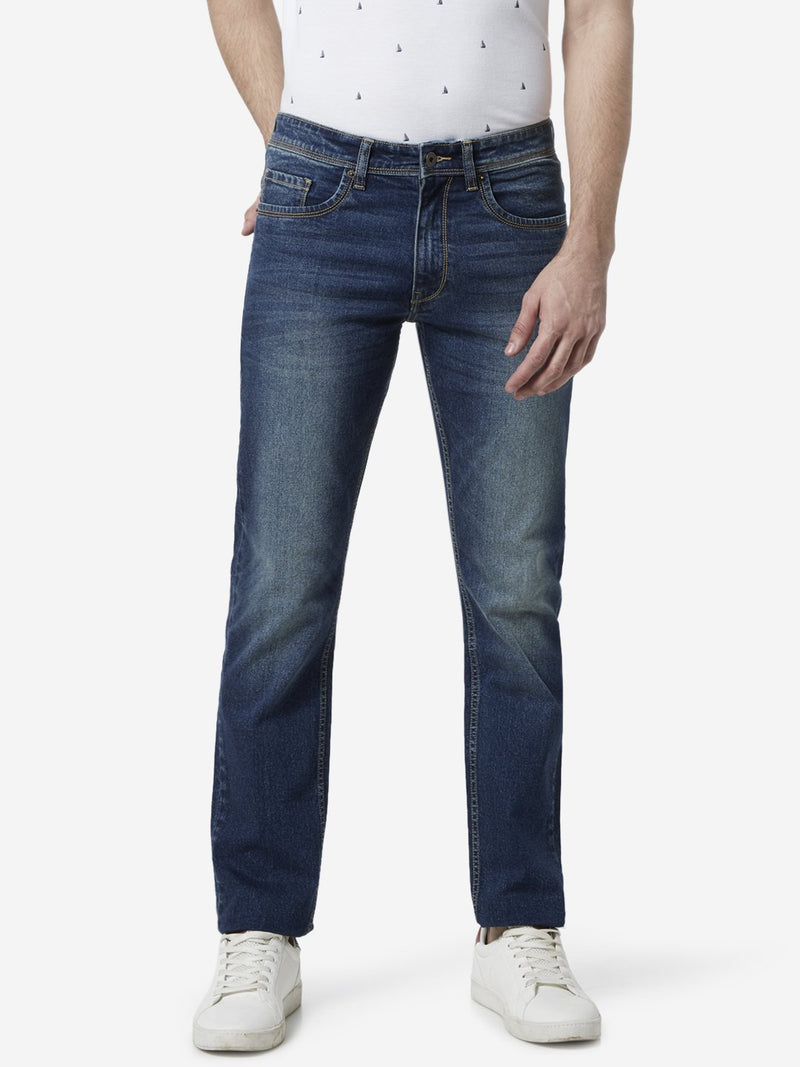 WES Casuals Blue Faded Relaxed Fit Jeans